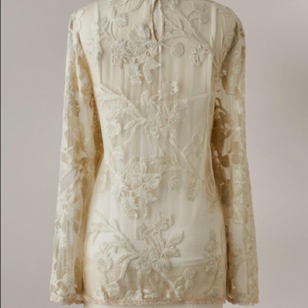Ivory Romance In Bloom silk top. New from Sundance - Picture 5 of 6